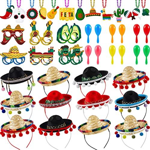 【並行輸入品】Jexine 48 Pcs Fiesta Party Favors Including 12 Mexican Sombrero_1