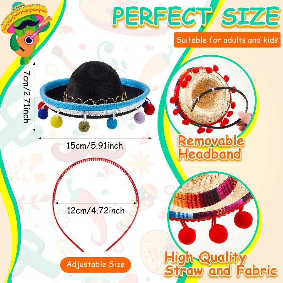 【並行輸入品】Jexine 48 Pcs Fiesta Party Favors Including 12 Mexican Sombrero_3
