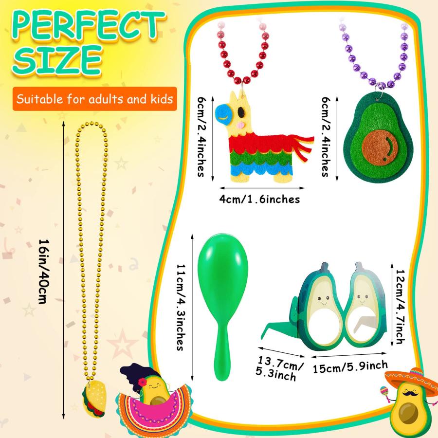 【並行輸入品】Jexine 48 Pcs Fiesta Party Favors Including 12 Mexican Sombrero_9
