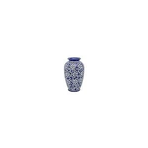 【並行輸入品】14インチ 白い花 青の唐カイの花瓶 Red Lantern 14" White Flowers on Blue Tung Chi_5