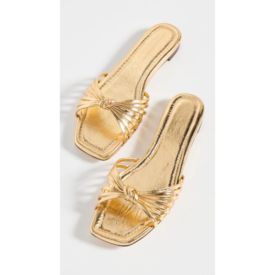 【並行輸入品】Loeffler Randall レディース Izzie Leather Knot フラットサンダル, ゴールド, 7 Loeffの画像