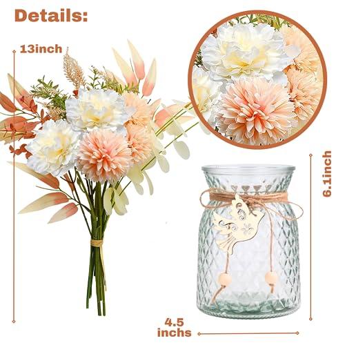 造花 アレンジメント ガラス花瓶付き 並行輸入品】ASTRYAS 花瓶に入ったシルクフラワー 造花アレンジメント