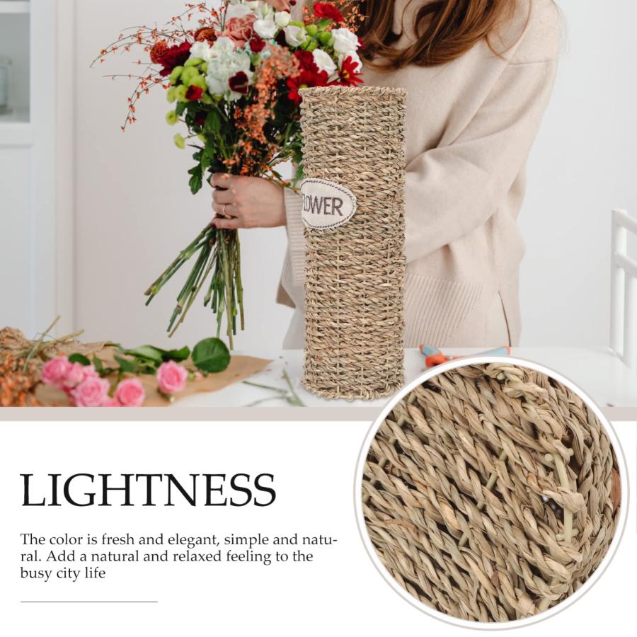 【並行輸入品】LIFKOME ラタン花瓶 ドライフラワー花瓶 ドライフラワーホルダー 籐花瓶 ヴィンテージ 素朴な籐織フラワーバスケット フラワ_9