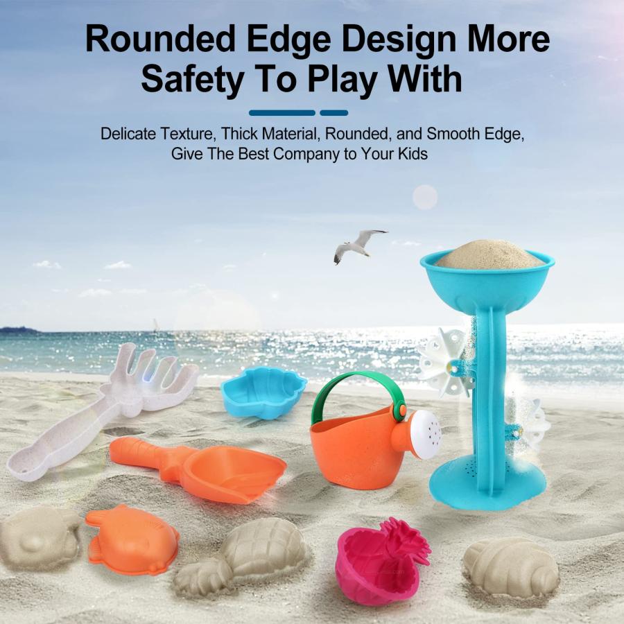 【並行輸入品】deAO Kids Beach Sand Toys Set Wheat Straw Material Sand Water Wh_3