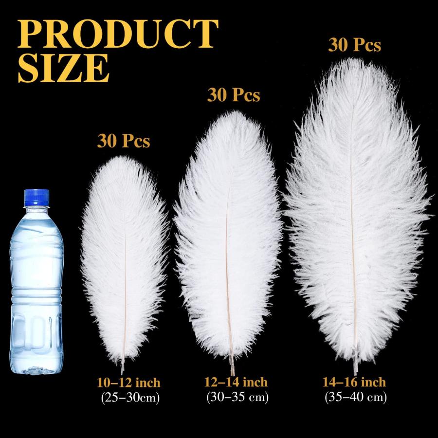 【並行輸入品】Maitys 90 Pcs Large Natural Ostrich Feathers Bulk 14 16 Inch (35_3