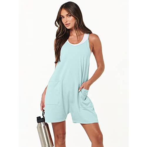 【並行輸入品】ANRABESS Women's Summer Casual Sleeveless Rompers Loose Spaghetti