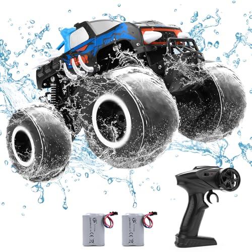 【並行輸入品】JECAURS 1:16 リモコン モンスタートラック 男の子用 水陸両用 防水 RCカー 全地形対応 4WD オフロードカー お_1
