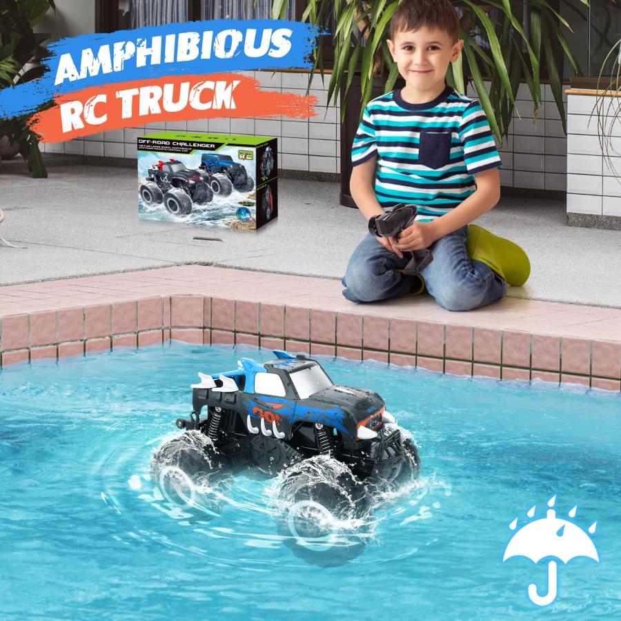 【並行輸入品】JECAURS 1:16 リモコン モンスタートラック 男の子用 水陸両用 防水 RCカー 全地形対応 4WD オフロードカー お_3