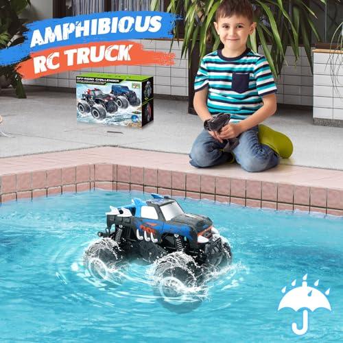 【並行輸入品】JECAURS 1:16 リモコン モンスタートラック 男の子用 水陸両用 防水 RCカー 全地形対応 4WD オフロードカー お_4