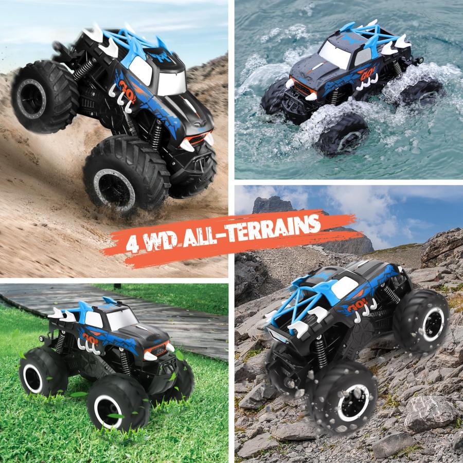 【並行輸入品】JECAURS 1:16 リモコン モンスタートラック 男の子用 水陸両用 防水 RCカー 全地形対応 4WD オフロードカー お_9