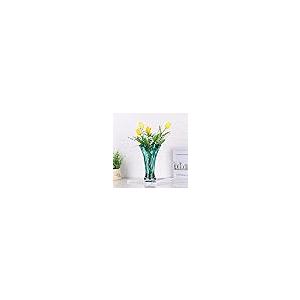 【並行輸入品】9.0" H Teal Glass Vases for Flowers， Hand Blow Glass Vase Teal H_8