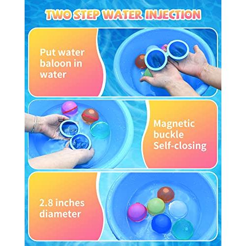 【並行輸入品】SOPPYCID Tonoviviy 水風船 再利用可能 4個 Water Balloons Self sealing Quick_3