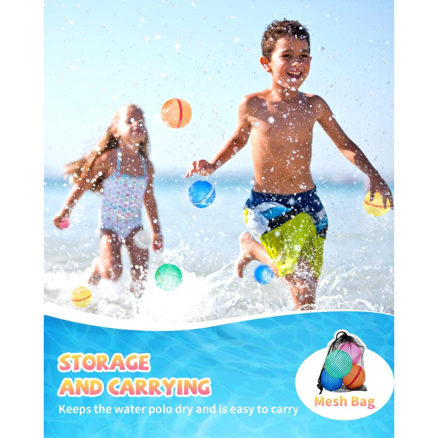 【並行輸入品】SOPPYCID Tonoviviy 水風船 再利用可能 4個 Water Balloons Self sealing Quick_8