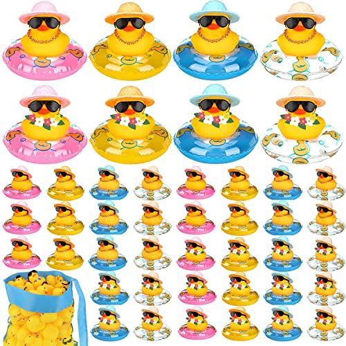 【並行輸入品】48ピース サマーラバーアヒル ハワイアンラバーアヒル 2インチ ビーチ ラバーアヒル 面白いバスタブ おもちゃ ビーチバッグ付き |  | 01