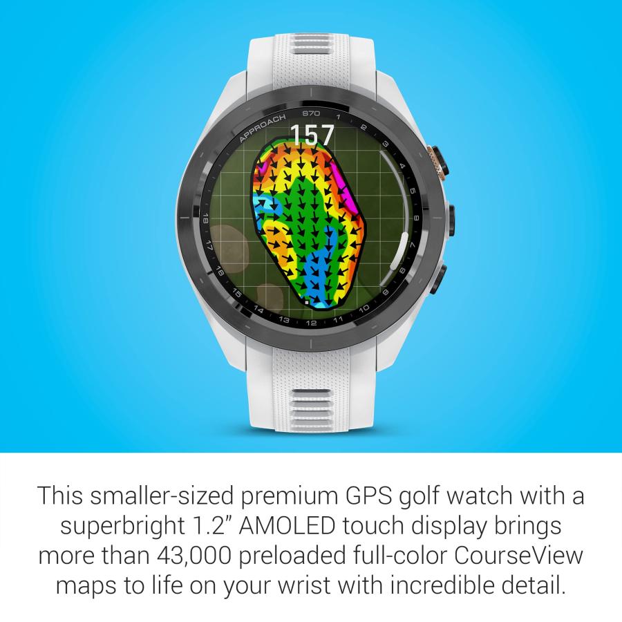 並行輸入品】Garmin Approach S70, 42mm, Premium GPS Golf Watch