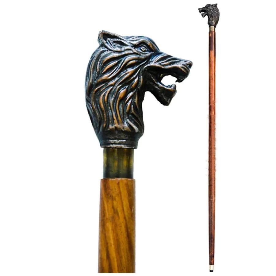 【並行輸入品】Paramount Nautical Store 37" Nebula Walking Stick top Wolf Gothi | 