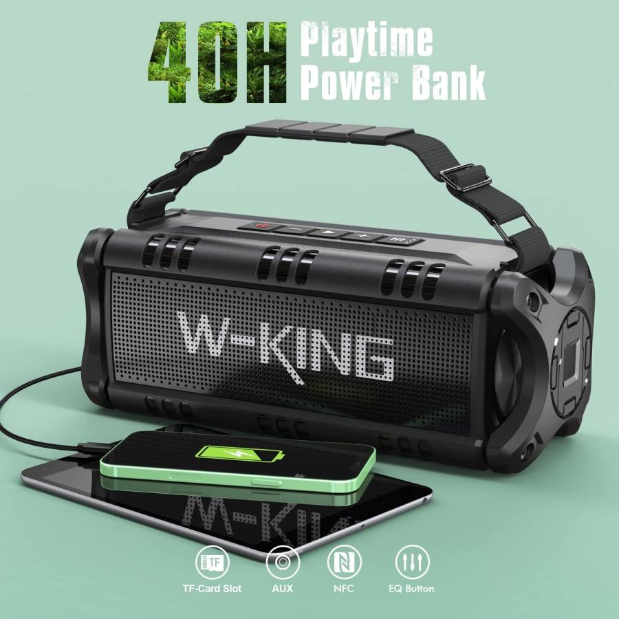 並行輸入品】W KING Bluetooth Speaker, 90W Peak 50W RMS IPX6