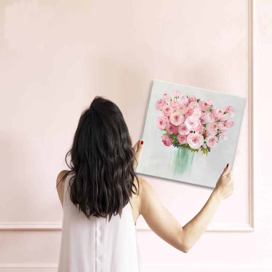 水彩画 女性のポートレート 花のモチーフフランス人画家　サイン入り 水彩画 女性のポートレート 花のモチーフフランス人画家 サイン