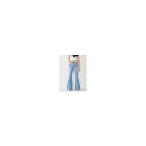 【並行輸入品】SHENHE Girl's High Waisted Flare Leg Jeans Split Raw Hem Denim P_5
