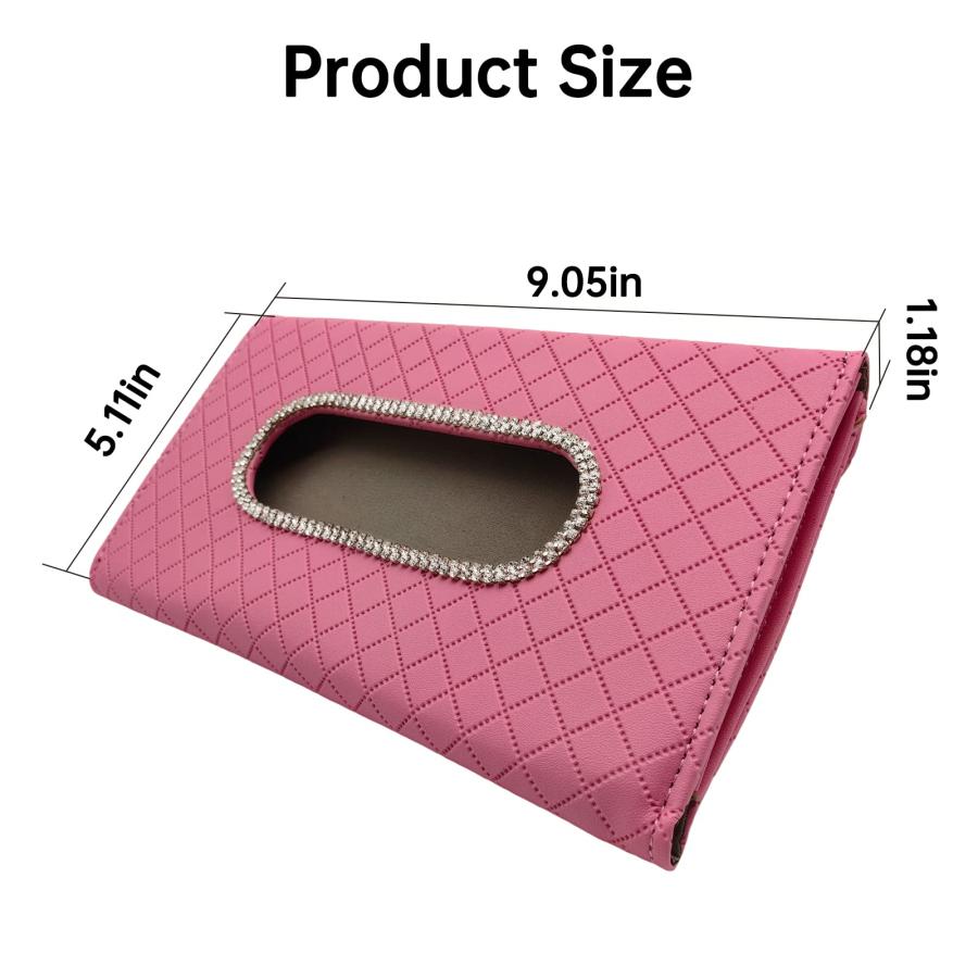 【並行輸入品】GOOTHX 車用サンバイザー ティッシュボックスホルダー 吊り下げ式 キラキラクリスタル PUレザー ナプキンケースホルダー キ |  | 06