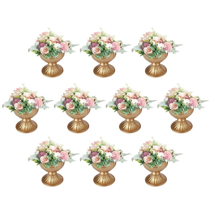 並行輸入品】10個 ゴールドフラワー花瓶 ウェディングセンターピース