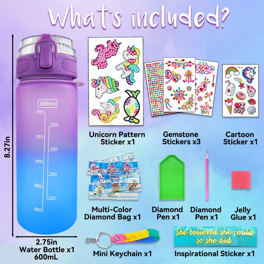 【並行輸入品】EDsportshouse Decorate Your Own Water Bottle Kits for Girls Age 4の画像