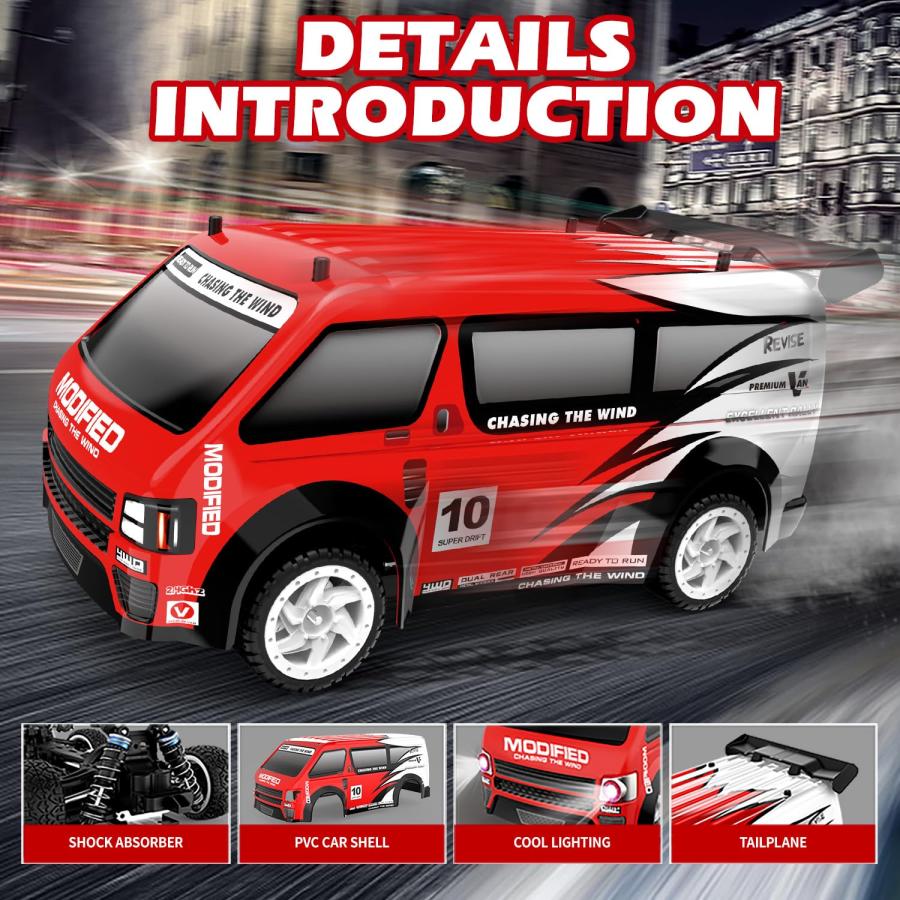 RC MPV ドリフトカー 1/14 赤/黒 Amazon.co.jp: Carox ドリフト ラジコンカー 1/14スケール 4WD
