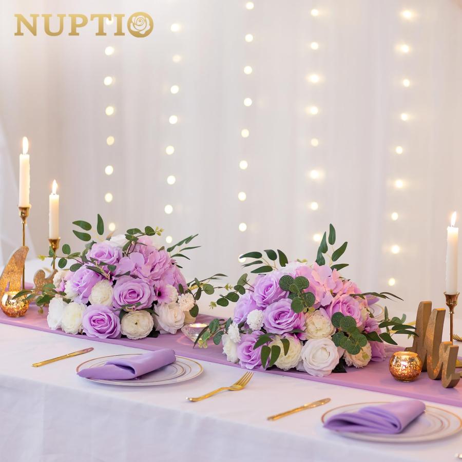 【並行輸入品】NUPTIO フラワーボール ウェディングセンターピース用 6個 直径13.8インチ フェイクフラワーボール アレンジメント ブー_3
