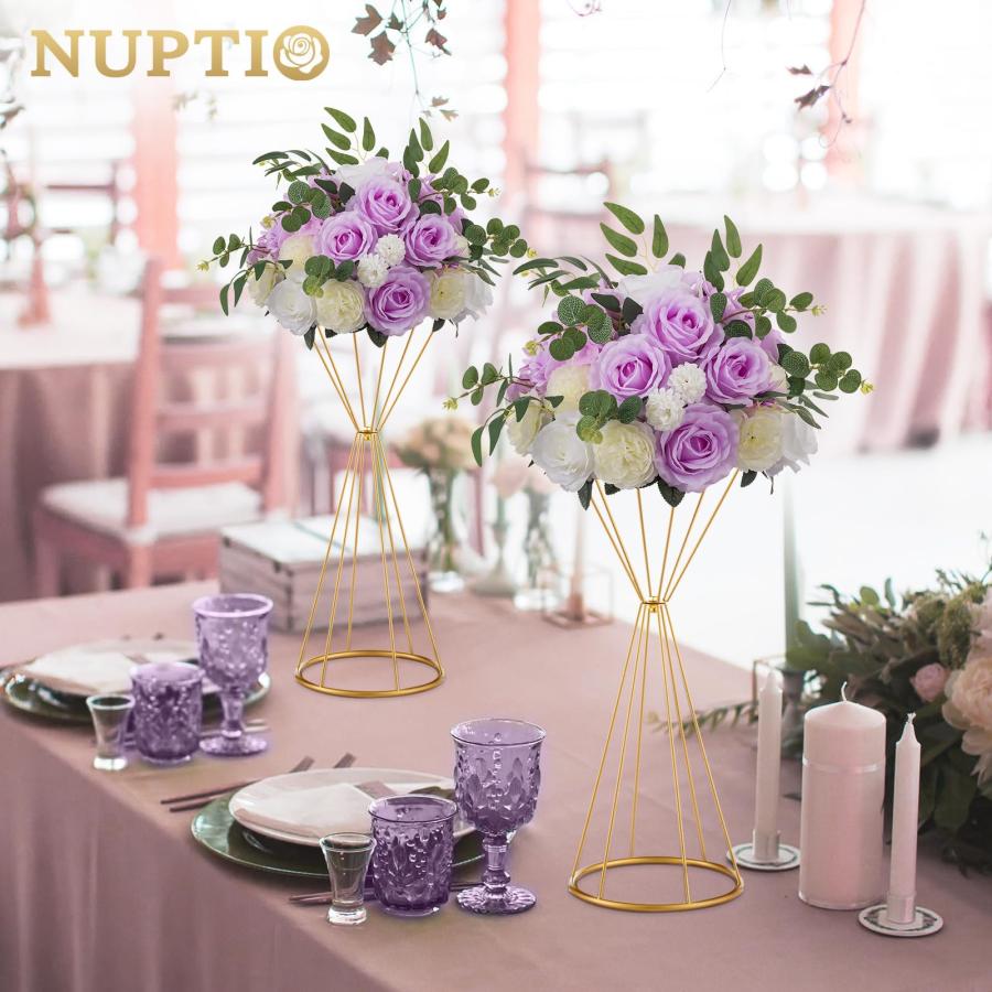 【並行輸入品】NUPTIO フラワーボール ウェディングセンターピース用 6個 直径13.8インチ フェイクフラワーボール アレンジメント ブー_6