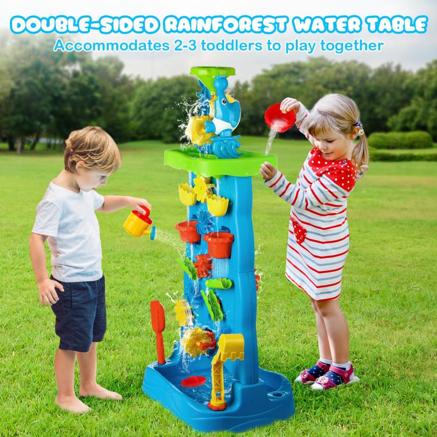【並行輸入品】MUGEYMYD Water Table Toys for Toddlers, Double Sided Waterfall Dの画像
