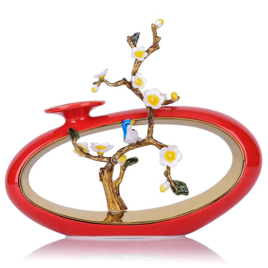 【並行輸入品】LCCCK レッドシノワズリ花瓶 セラミック 抽象アート装飾 モダンな室内装飾 センターピース 11インチ LCCCK Red C | 