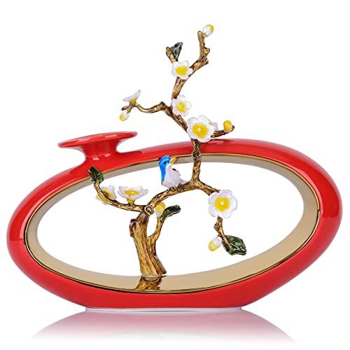 【並行輸入品】LCCCK レッドシノワズリ花瓶 セラミック 抽象アート装飾 モダンな室内装飾 センターピース 11インチ LCCCK Red C |  | 01