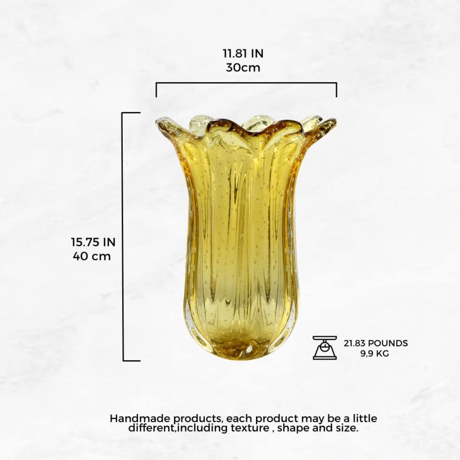 並行輸入品】特大ムラーノガラス花瓶 吹きガラス花瓶 ユニークな花瓶
