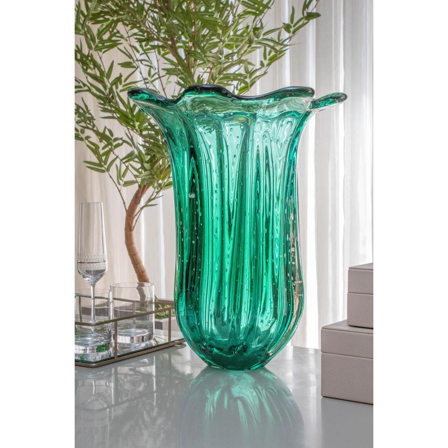 Murano Glass ムラノ カット 大型 花瓶 並行輸入品】特大ムラーノガラス花瓶 吹きガラス花瓶 ユニークな