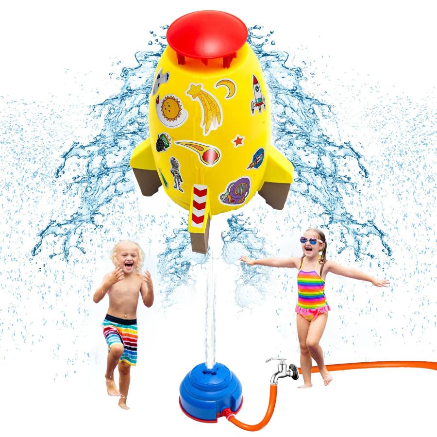 【並行輸入品】ZUDKSUY Kids Sprinkler Rocket Launcher for Kids Water Rocket Outの画像