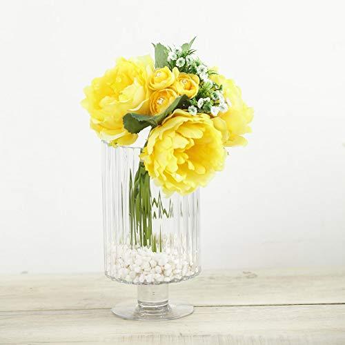 【並行輸入品】BalsaCircle 2 pcs 9 Inch Tall Clear Glass Vases Ribbed Design_7