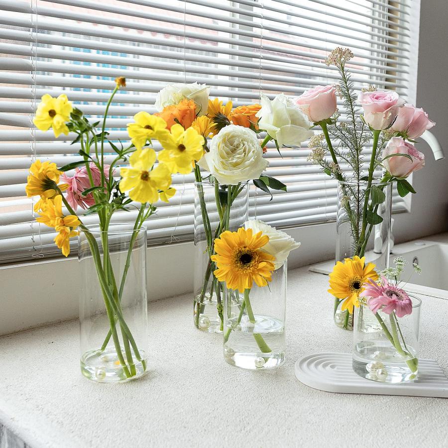 【並行輸入品】DNANAOL 20個 円柱花瓶 センターピース用 4つの異なるサイズの花のためのガラス花瓶 モダンなフローティングキャンドル_9