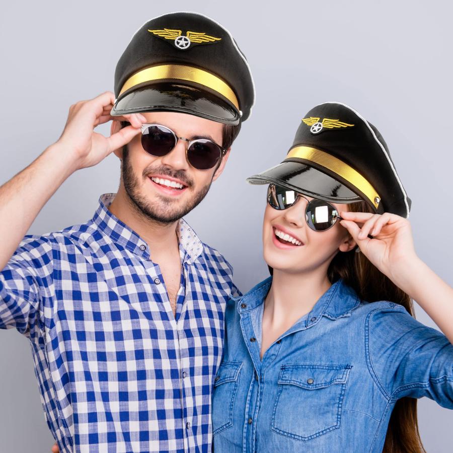 【並行輸入品】SGBETTER 8 Pack Adjustable Pilot Hats Airplane Captain Hat Costu_6