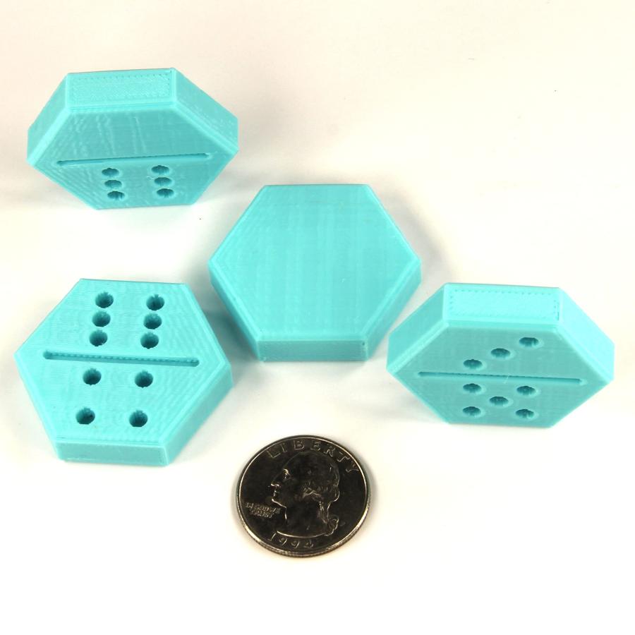 【並行輸入品】Gnobby Gnome Whatnots ヘキサゴンドミノセット ダブル6~28タイル 1.5インチ トラベルバッグ付き スカイ_6