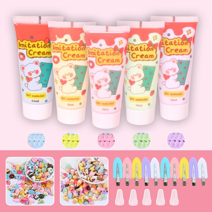 V18KDRY CREAM 45g✖️7個セット お土産つき 並行輸入品】5 Pcs 50g Fake Whipped Cream Glue Toys Decoden Cream