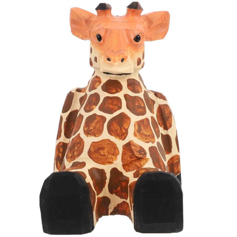 【並行輸入品】FOMIYES 動物電話スタンド デスク用 キリン 携帯電話スタンド かわいい木彫りの動物の置物 スマートフォンスタンド 携帯電話 | 