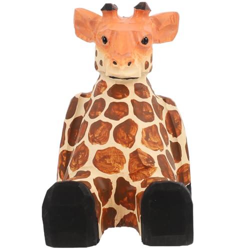 【並行輸入品】FOMIYES 動物電話スタンド デスク用 キリン 携帯電話スタンド かわいい木彫りの動物の置物 スマートフォンスタンド 携帯電話 |  | 01