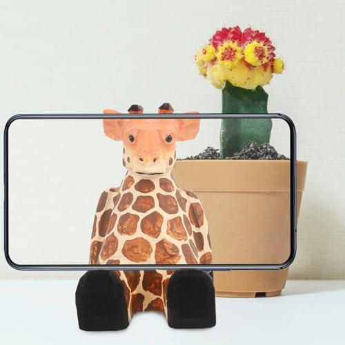 【並行輸入品】FOMIYES 動物電話スタンド デスク用 キリン 携帯電話スタンド かわいい木彫りの動物の置物 スマートフォンスタンド 携帯電話 |  | 04