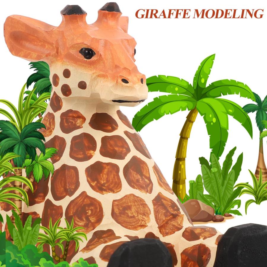 【並行輸入品】FOMIYES 動物電話スタンド デスク用 キリン 携帯電話スタンド かわいい木彫りの動物の置物 スマートフォンスタンド 携帯電話 |  | 09