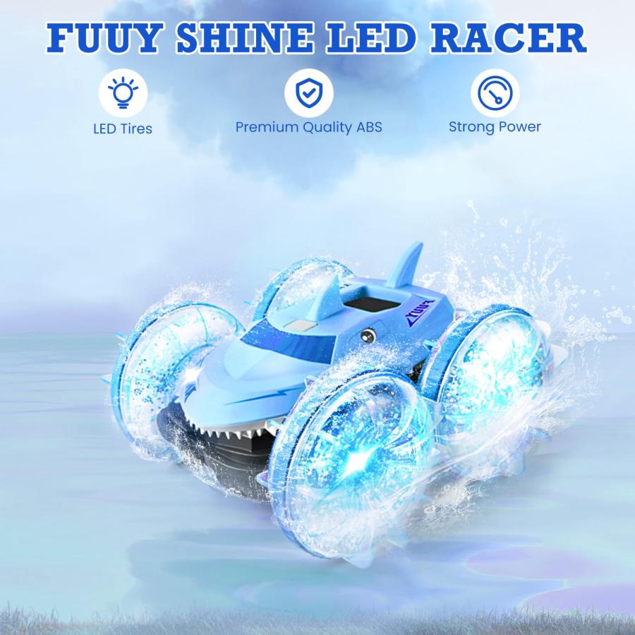【並行輸入品】FUUY 4WD 高速RCスタントカー RC潜水艦スーパーパワー 水陸両用モンスタージャムトラック 両面レーシング 360度回転_6