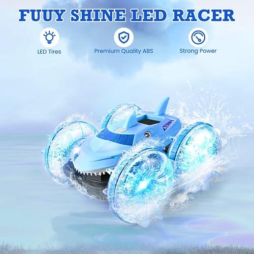 【並行輸入品】FUUY 4WD 高速RCスタントカー RC潜水艦スーパーパワー 水陸両用モンスタージャムトラック 両面レーシング 360度回転_7