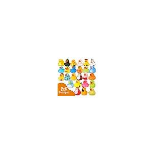 【並行輸入品】ANGGIKO 25個パック 詰め合わせ ゴム製アヒル バルク ミニ ジープ アヒル 赤ちゃん お風呂 おもちゃ 子供用 夏 ビー |  | 05