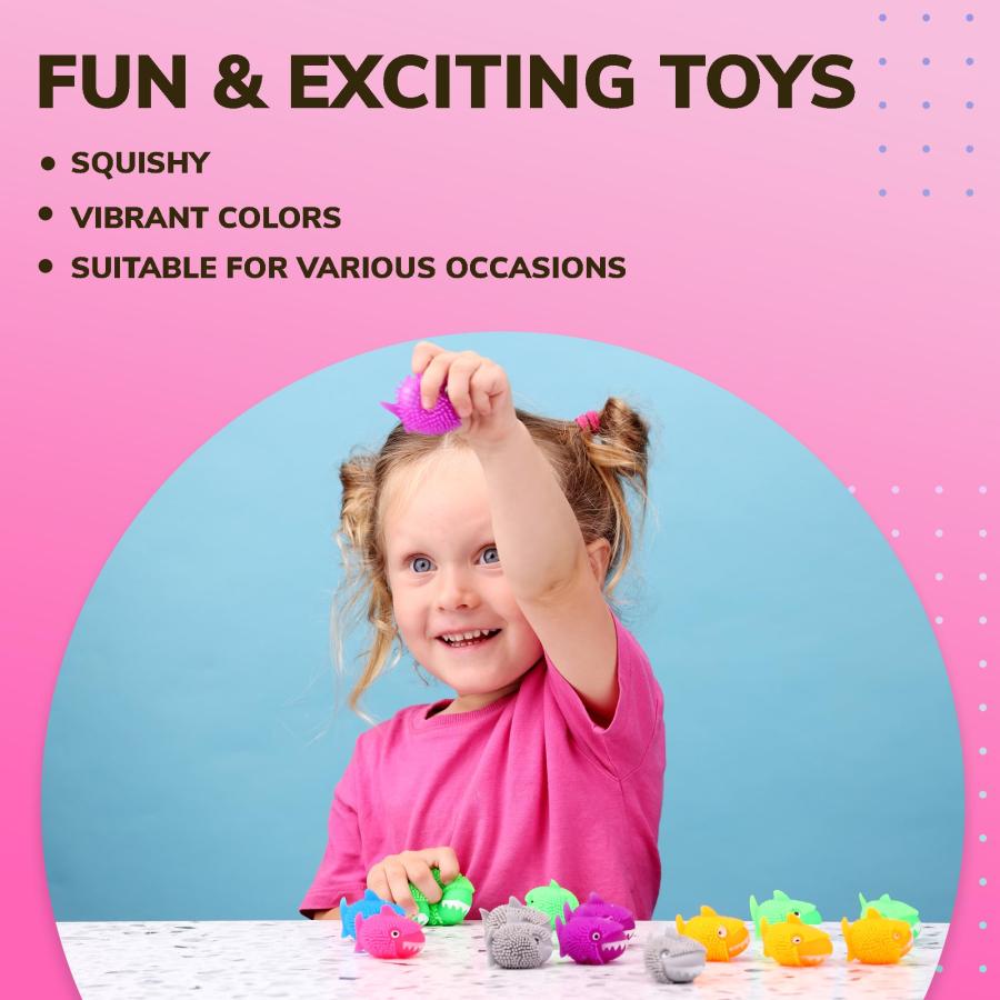 【並行輸入品】Mini Shark Toy   Pack of 24   1.75 inch Puffer Toy   Stress Reliの画像
