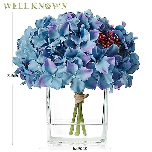 【並行輸入品】よく知られているアジサイ造花 キューブ花瓶付き 花瓶に入ったフェイクフラワー フェイクウォーター アジサイシルクフラワーアレンジメ_7
