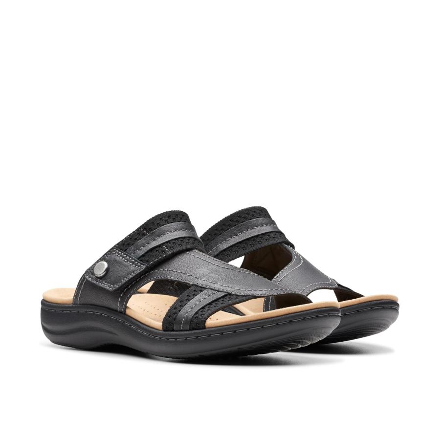 【並行輸入品】Clarks Laurieann Cara スライドサンダル レディース, ブラック コンビ, 6.5 Clarks Women'